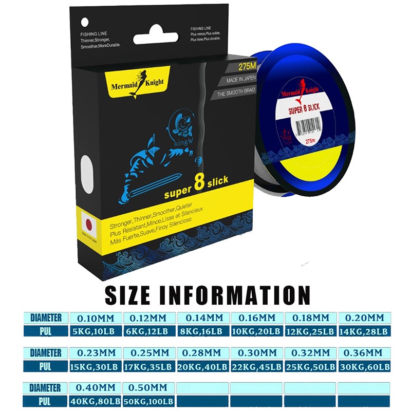 KFX-6768701 Dama Braided Fishing Line 275m - 8 Strands Available in Multiple Strengths