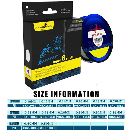 KFX-6768701 Dama Braided Fishing Line 275m - 8 Strands Available in Multiple Strengths