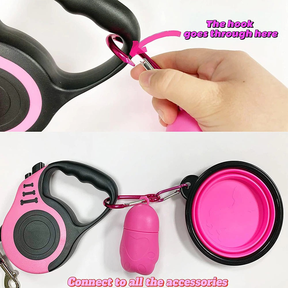 KFX-6769981 Durable Automatic Retractable Dog Leash with Tangle-Free Nylon Rope for Easy Walking and Running, Available in 3m and 5m Lengths