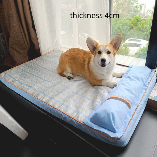 KFX-6771133 Ice Silk Summer Dog Mat - Anti-Bite, Non-Stick Hair Cat Mattress - Available in Multiple Sizes