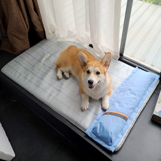 KFX-6771133 Ice Silk Summer Dog Mat - Anti-Bite, Non-Stick Hair Cat Mattress - Available in Multiple Sizes