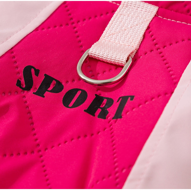 KFX-6771261 Sporty Quilted Dog Jumpsuit with Fleece Lining for Small and Medium Breeds