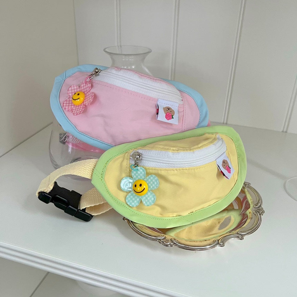 KFX-6772157 Powder Blue and Yellow Green Backpack-Style Pet Carrier for Dogs and Cats, Adjustable S/M Size