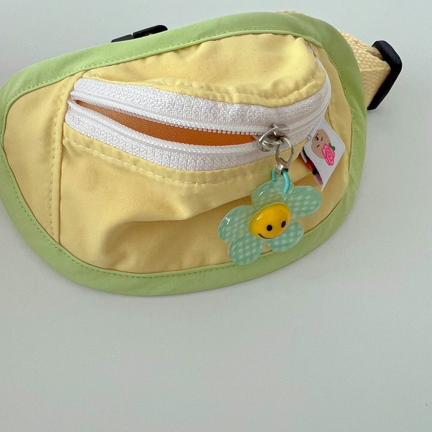KFX-6772157 Powder Blue and Yellow Green Backpack-Style Pet Carrier for Dogs and Cats, Adjustable S/M Size