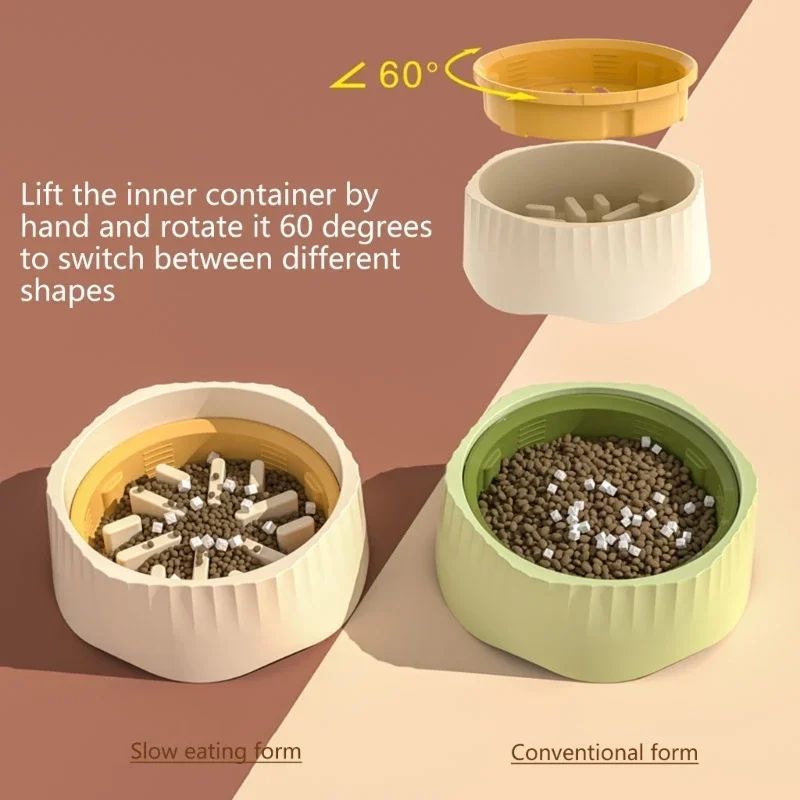 KFX-6772669 Detachable Slow Feeder Bowl for Dogs - 2-in-1 Design to Promote Healthy Eating and Prevent Obesity