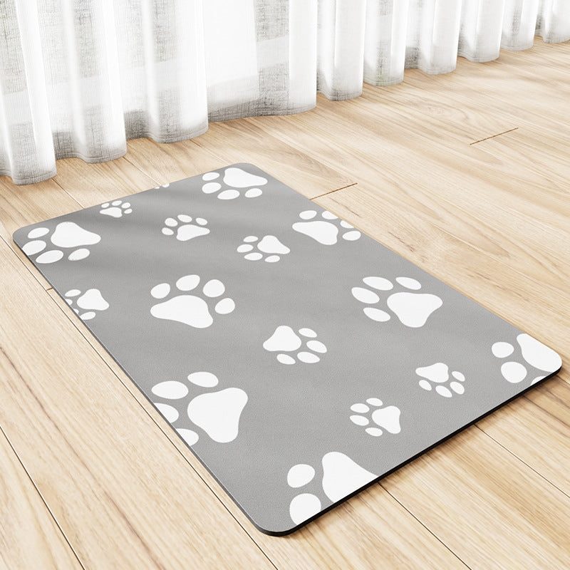 KFX-6774333 Minimalist Water-Absorbing Non-Slip Pet Feeding Mat in Various Colors and Shapes