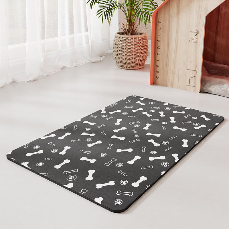 KFX-6774333 Minimalist Water-Absorbing Non-Slip Pet Feeding Mat in Various Colors and Shapes