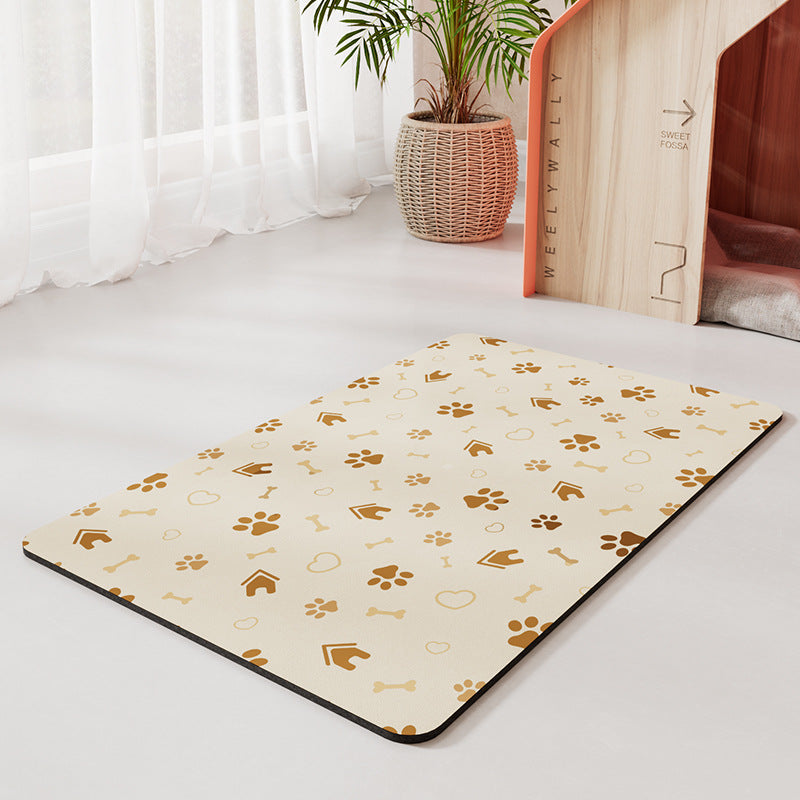 KFX-6774333 Minimalist Water-Absorbing Non-Slip Pet Feeding Mat in Various Colors and Shapes