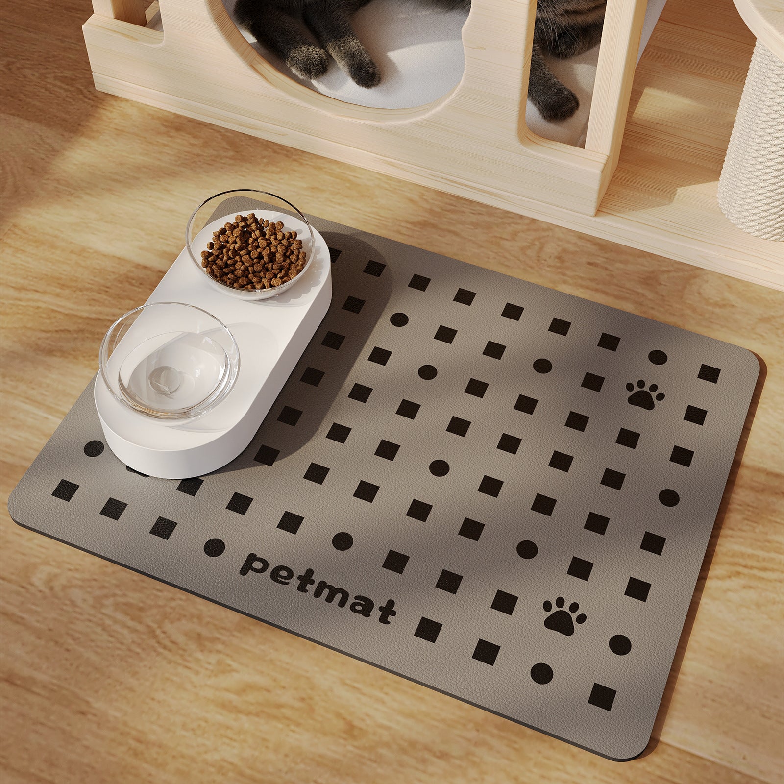 KFX-6774333 Minimalist Water-Absorbing Non-Slip Pet Feeding Mat in Various Colors and Shapes