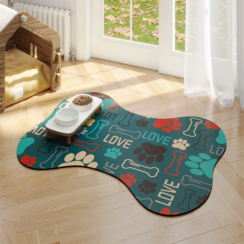 KFX-6774333 Minimalist Water-Absorbing Non-Slip Pet Feeding Mat in Various Colors and Shapes