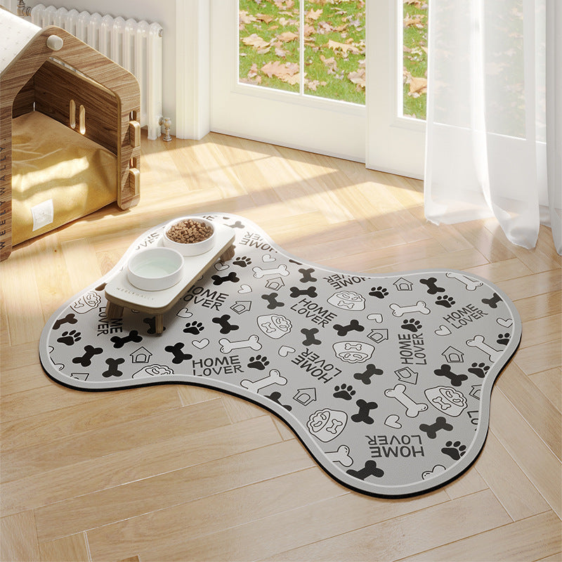 KFX-6774333 Minimalist Water-Absorbing Non-Slip Pet Feeding Mat in Various Colors and Shapes