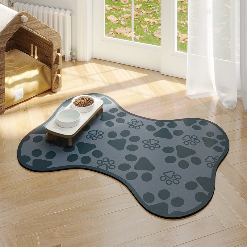 KFX-6774333 Minimalist Water-Absorbing Non-Slip Pet Feeding Mat in Various Colors and Shapes