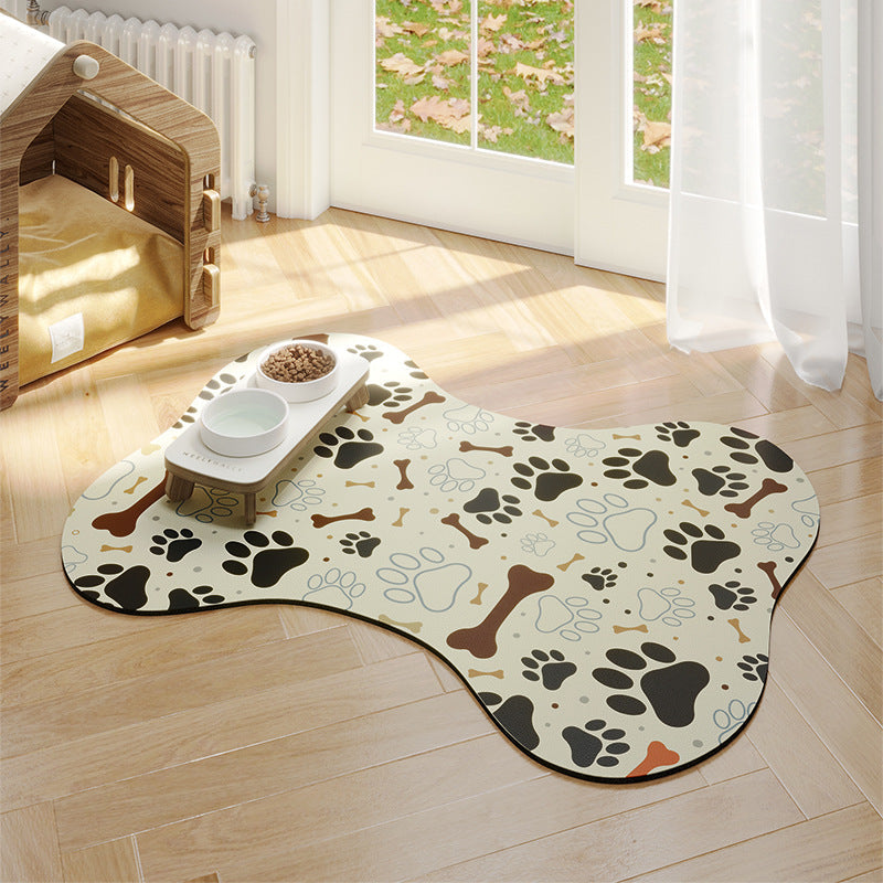 KFX-6774333 Minimalist Water-Absorbing Non-Slip Pet Feeding Mat in Various Colors and Shapes