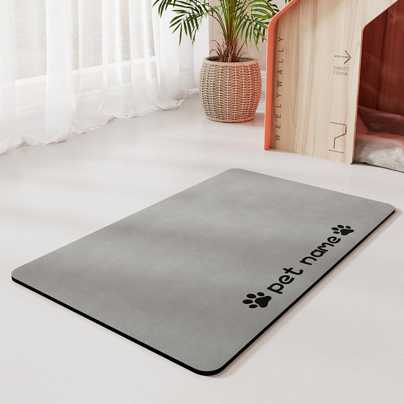 KFX-6774333 Minimalist Water-Absorbing Non-Slip Pet Feeding Mat in Various Colors and Shapes