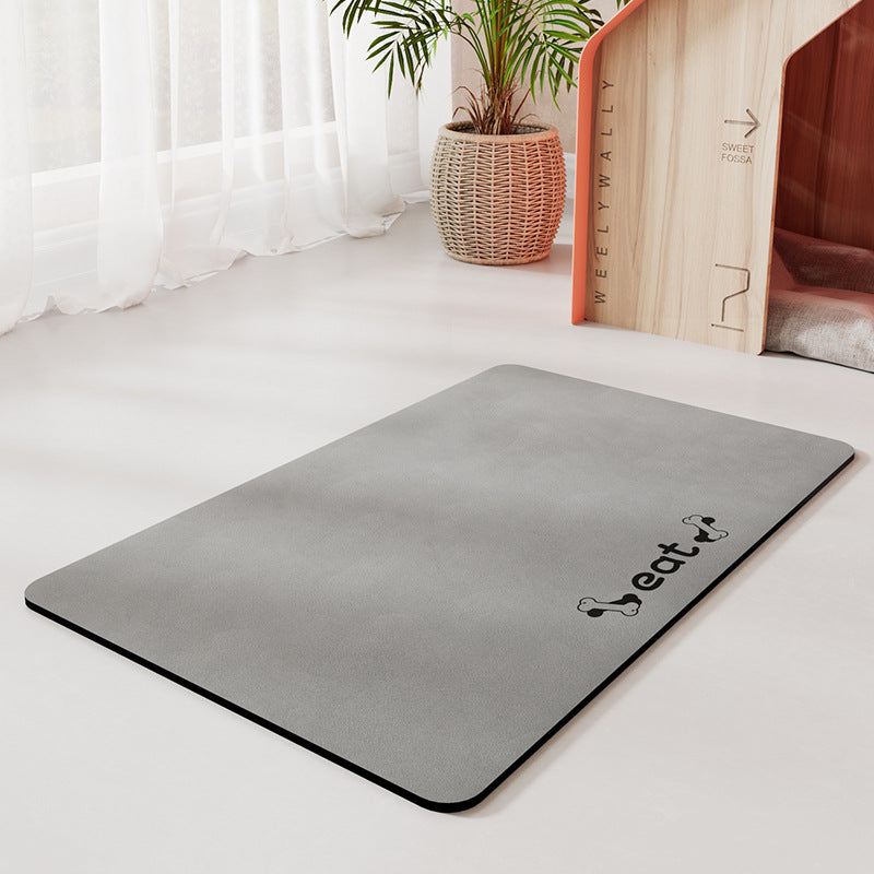 KFX-6774333 Minimalist Water-Absorbing Non-Slip Pet Feeding Mat in Various Colors and Shapes