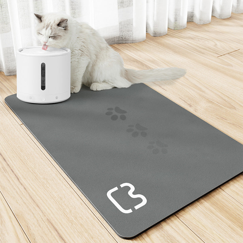KFX-6774333 Minimalist Water-Absorbing Non-Slip Pet Feeding Mat in Various Colors and Shapes