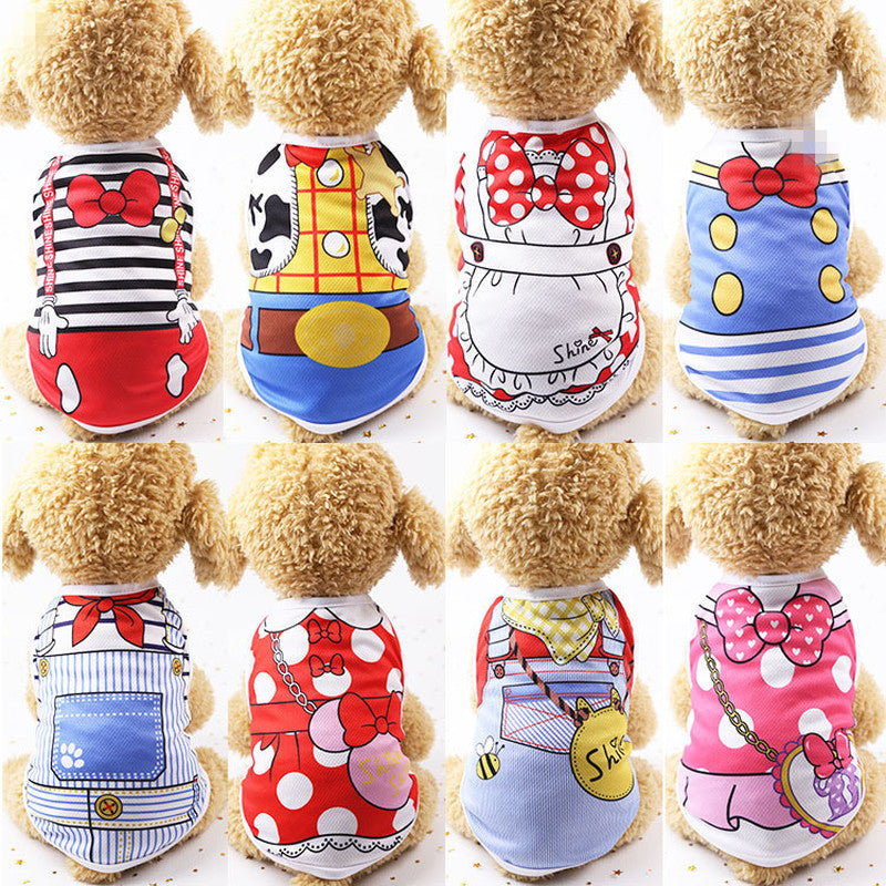 KFX-6774845 Summer Cartoon Print Cotton Clothes for Pets
