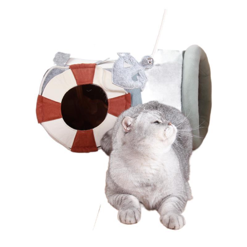 KFX-6777533 Folding Semi-Enclosed Cat Litter Box for Play and Comfort