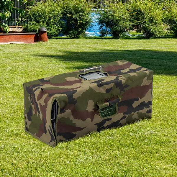 KFX-6777917 Humane 32in Live Animal Trap with Cover for Safe Outdoor Capture of Raccoons, Opossums, and More