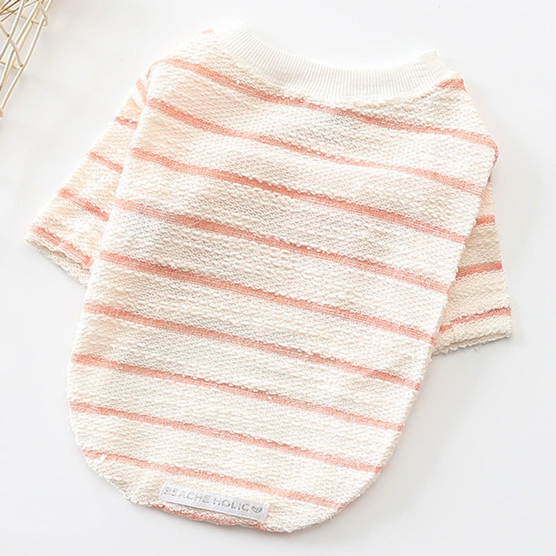 KFX-6778045 Casual Cotton T-Shirt for Dogs in Water Ripple Toweling - Available in Pink and Yellow