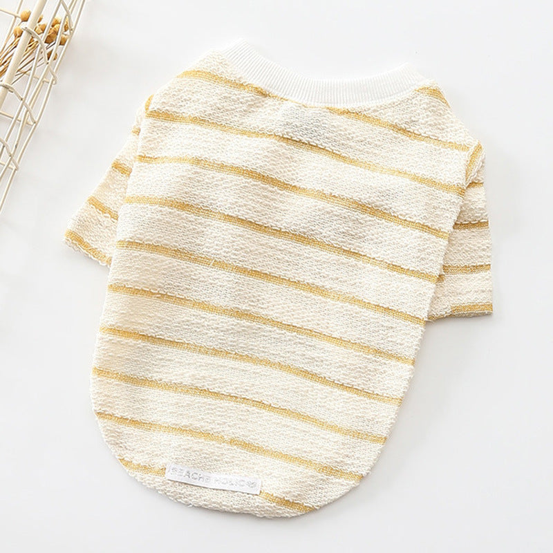 KFX-6778045 Casual Cotton T-Shirt for Dogs in Water Ripple Toweling - Available in Pink and Yellow