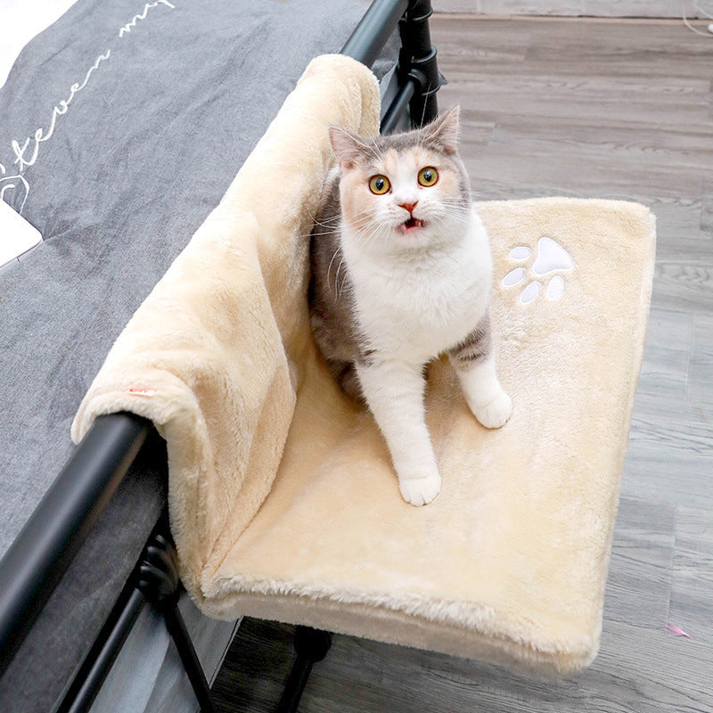 KFX-6779837 Four Seasons Cat Hammock with Soft Fur Cover, Ideal for Cats up to 10 lbs - Dimensions 46x30x25CM