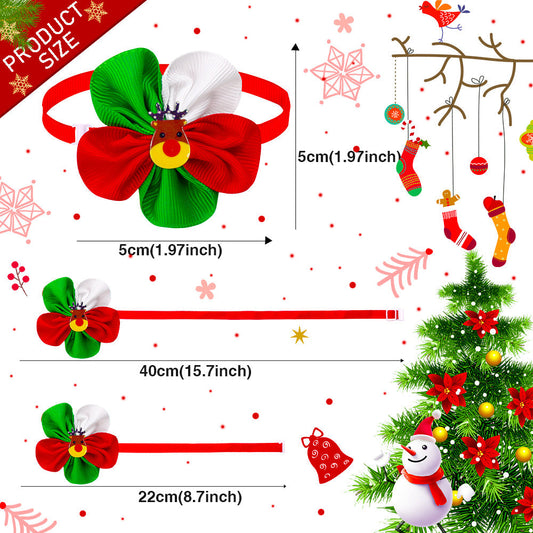 KFX-6780477 Festive Red and Green Adjustable Dog and Cat Bow Tie Ornament