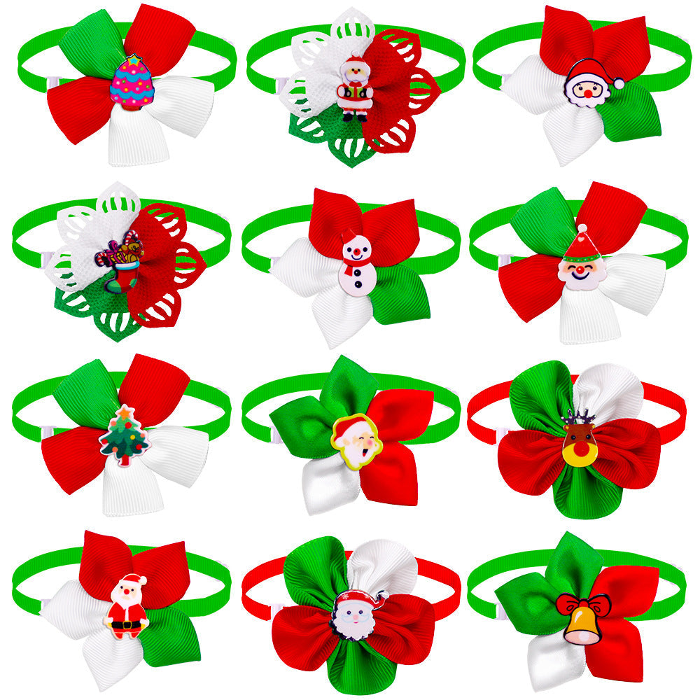 KFX-6780477 Festive Red and Green Adjustable Dog and Cat Bow Tie Ornament