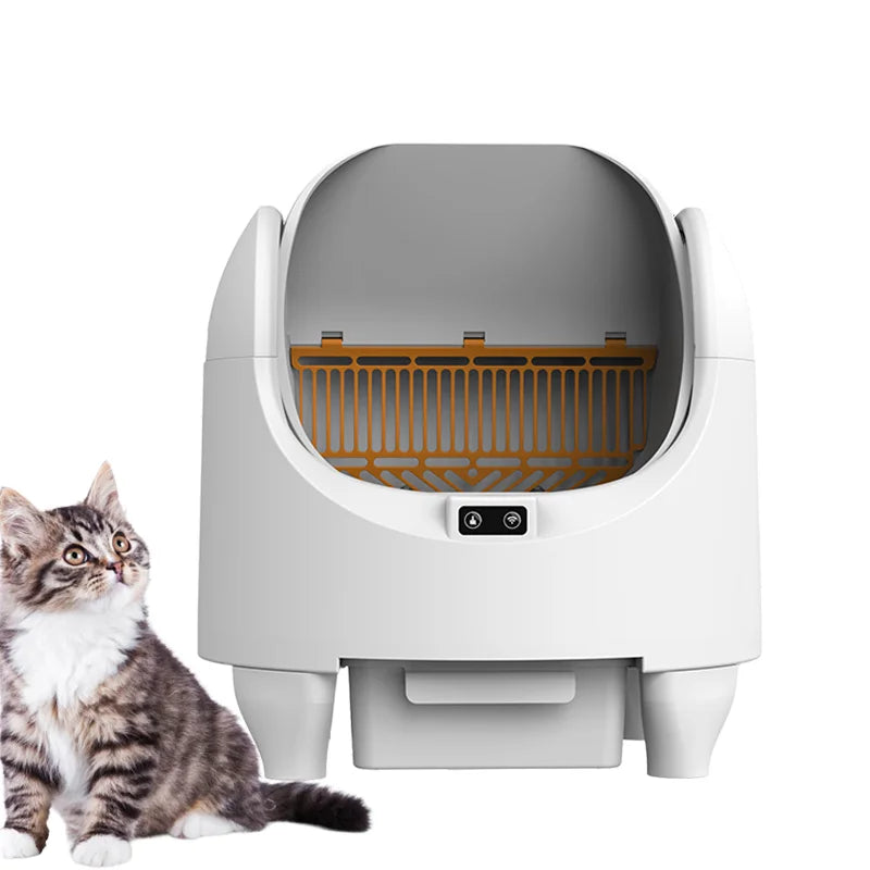 KFX-678163 Automatic Self-Cleaning Cat Litter Box with APP Control - Extra Large, Durable Plastic, Odor-Free Design