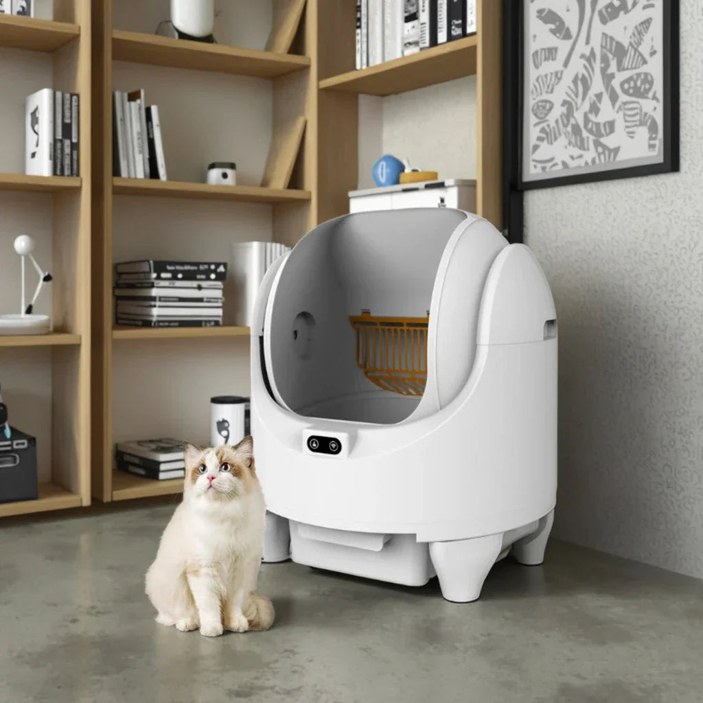 KFX-678163 Automatic Self-Cleaning Cat Litter Box with APP Control - Extra Large, Durable Plastic, Odor-Free Design