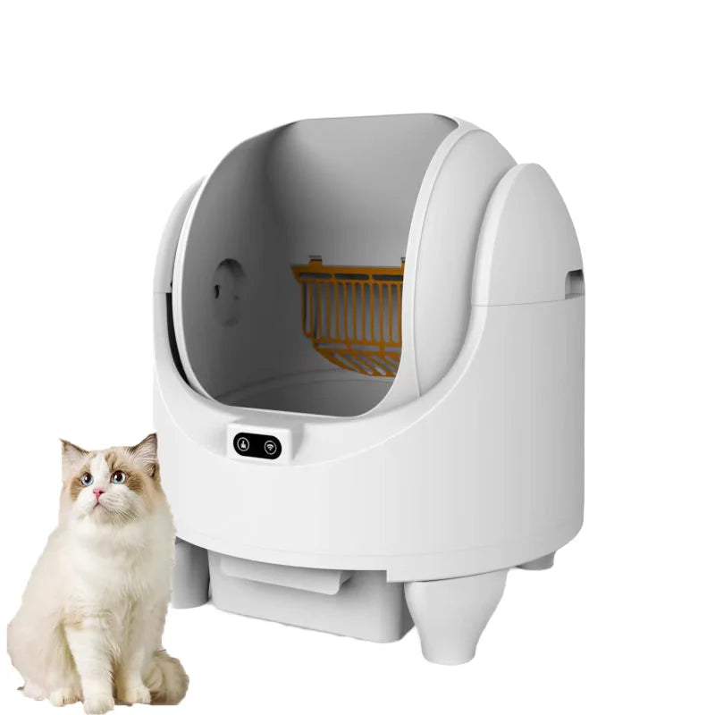 KFX-678163 Automatic Self-Cleaning Cat Litter Box with APP Control - Extra Large, Durable Plastic, Odor-Free Design