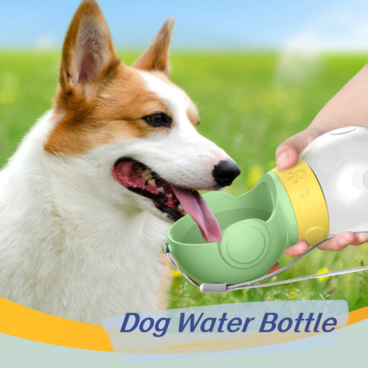 KFX-6784061 Portable Dog Water Bottle and Food Feeder for Small Pets - Leak Proof, BPA Free, 380ml Capacity