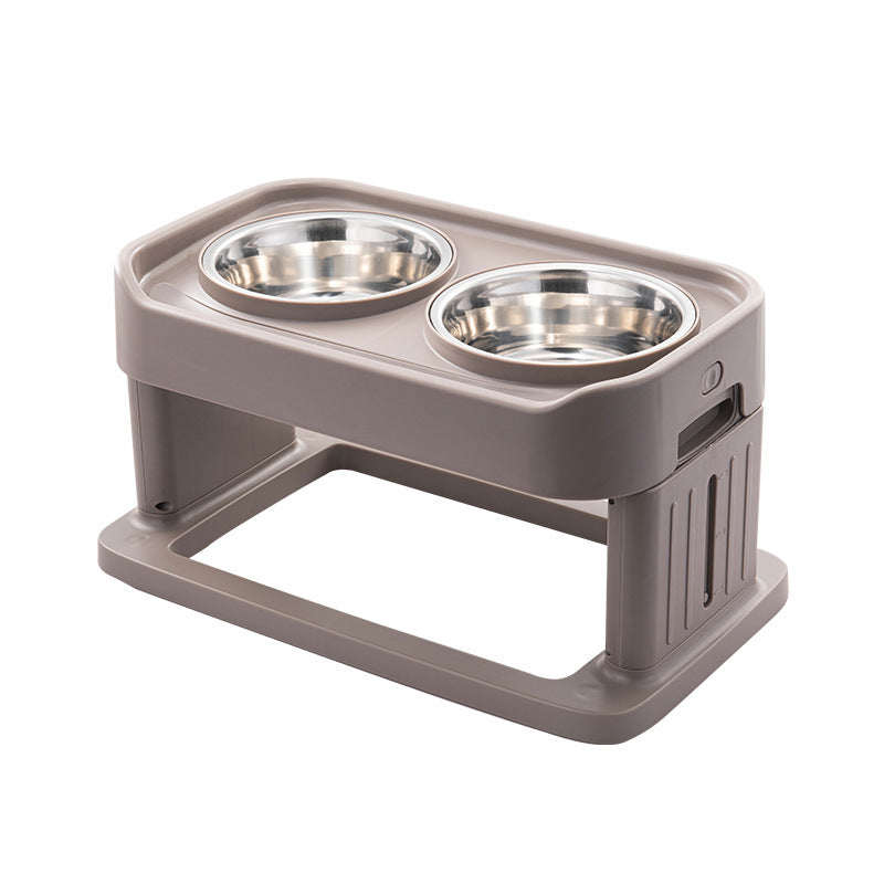 KFX-6784189 Elevated Stainless Steel Pet Bowls with Adjustable Height for Comfortable Dining