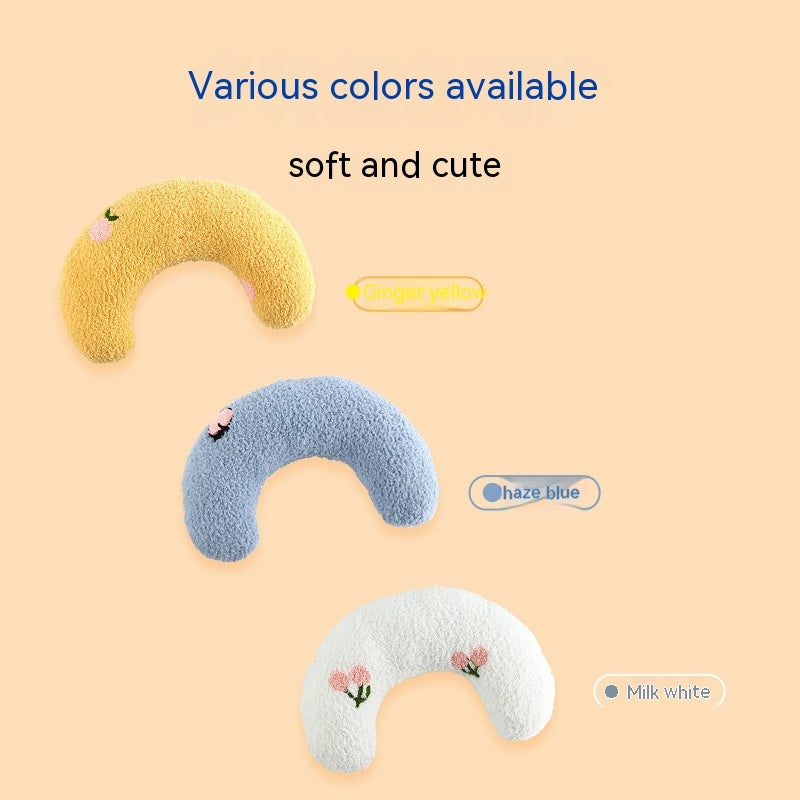 KFX-6784829 Cozy Cotton Plush Moon Pillow for Small Dogs - Light Yellow, White, Blue Options