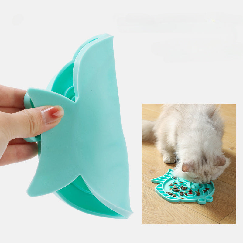 KFX-6785469 Slow Feeder Pet Bowl and Licking Pad for Dogs and Cats - TPR Material, Portable Design, 20x15x0.5CM