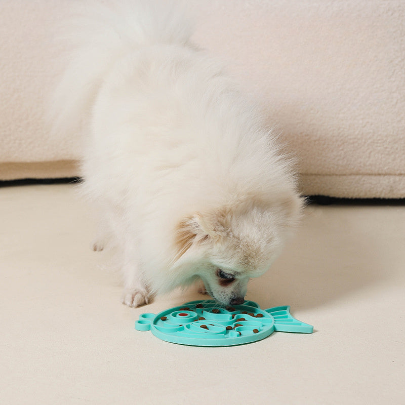 KFX-6785469 Slow Feeder Pet Bowl and Licking Pad for Dogs and Cats - TPR Material, Portable Design, 20x15x0.5CM