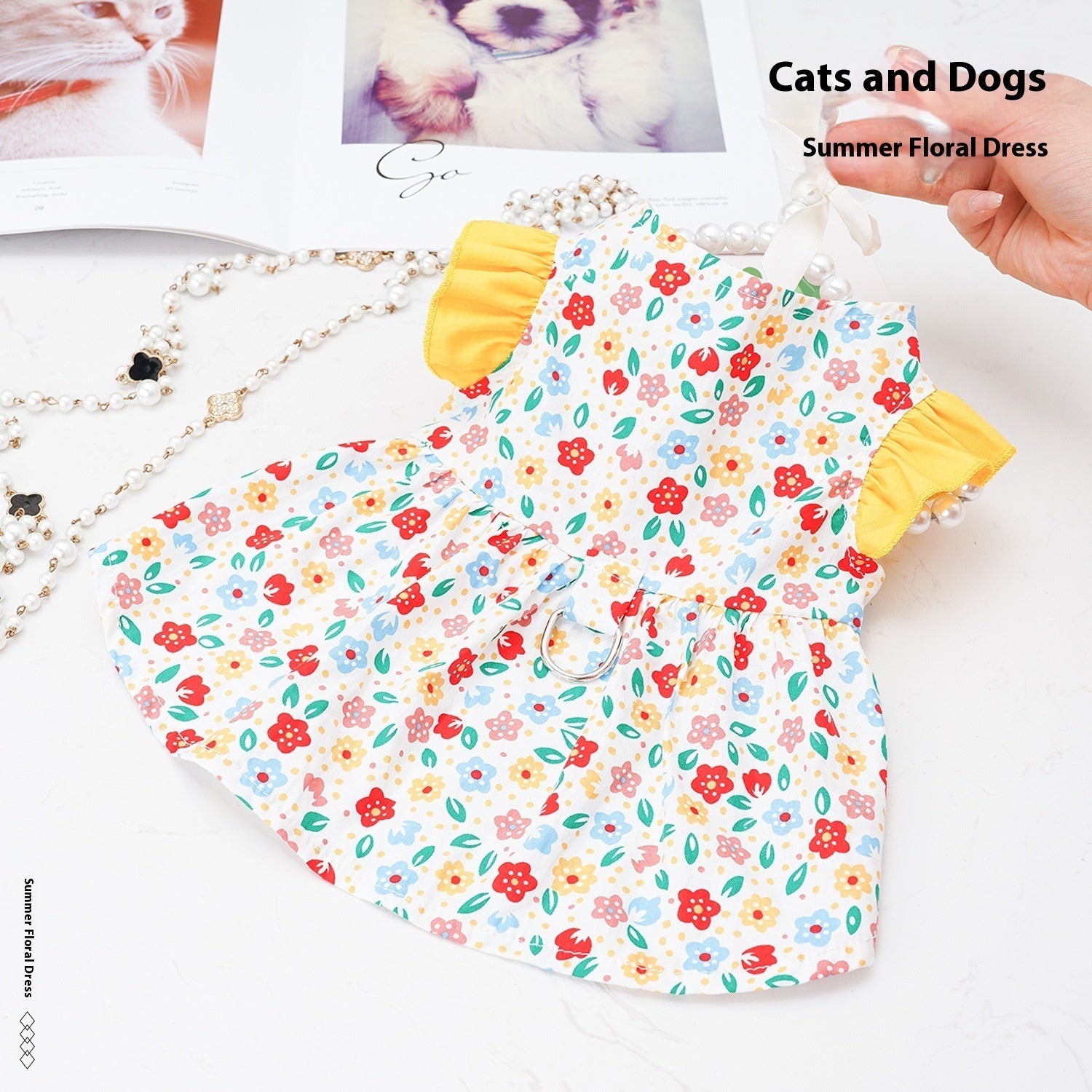 KFX-6786365 Anti-Lint Cotton Pet Skirt for Dogs in Yellow and Orange, Sizes S to 2XL