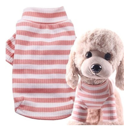 KFX-6788157 Comfortable Stretch Cotton Striped Pet Bottoming Shirt for All Breeds
