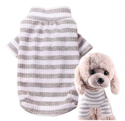 KFX-6788157 Comfortable Stretch Cotton Striped Pet Bottoming Shirt for All Breeds