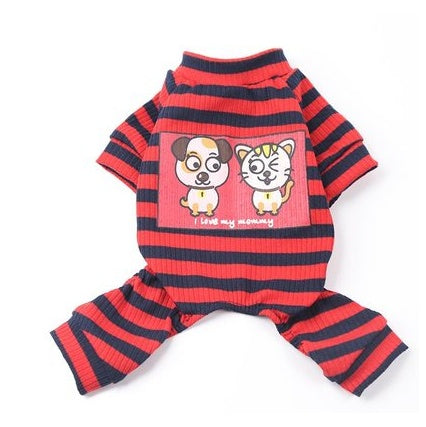 KFX-6788157 Comfortable Stretch Cotton Striped Pet Bottoming Shirt for All Breeds