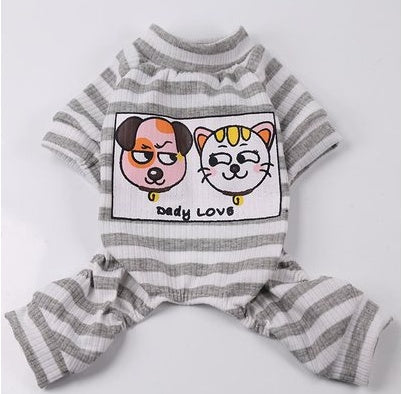KFX-6788157 Comfortable Stretch Cotton Striped Pet Bottoming Shirt for All Breeds