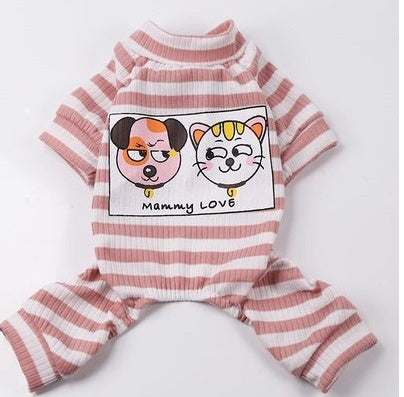 KFX-6788157 Comfortable Stretch Cotton Striped Pet Bottoming Shirt for All Breeds