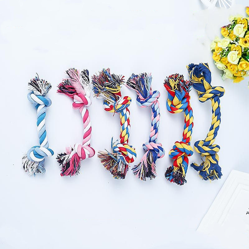 KFX-6788797 Durable Cotton Rope Dog Toy for Molar Teeth Cleaning and Play