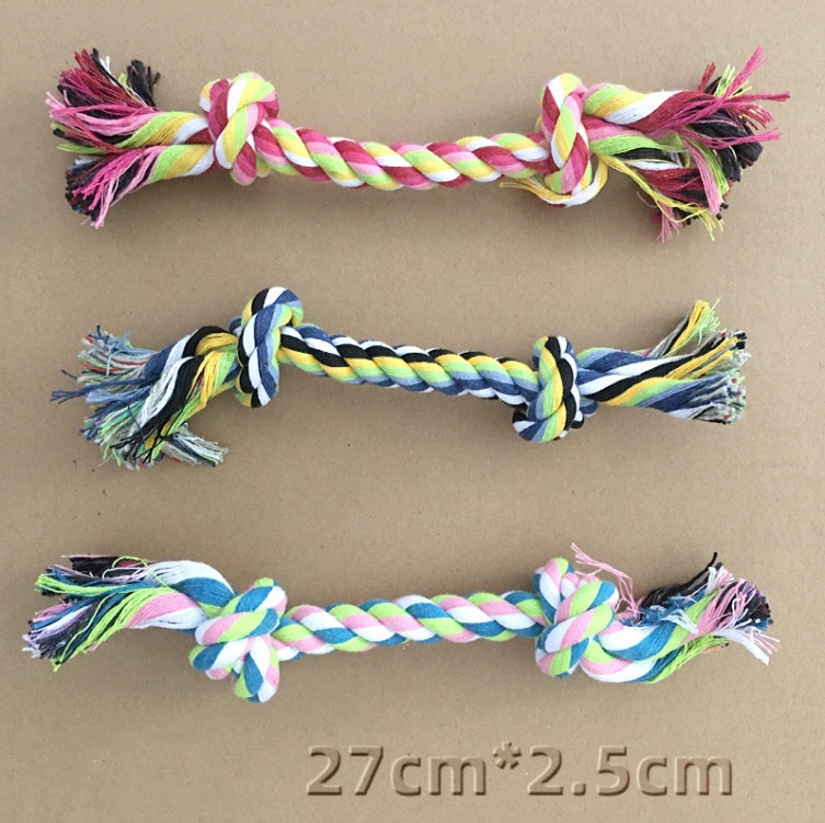 KFX-6788797 Durable Cotton Rope Dog Toy for Molar Teeth Cleaning and Play