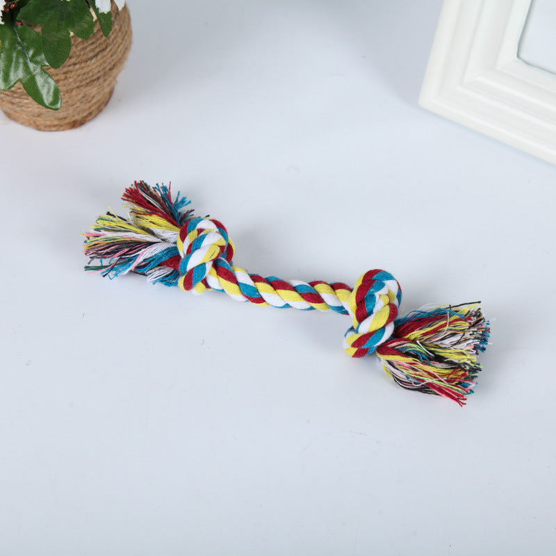 KFX-6788797 Durable Cotton Rope Dog Toy for Molar Teeth Cleaning and Play