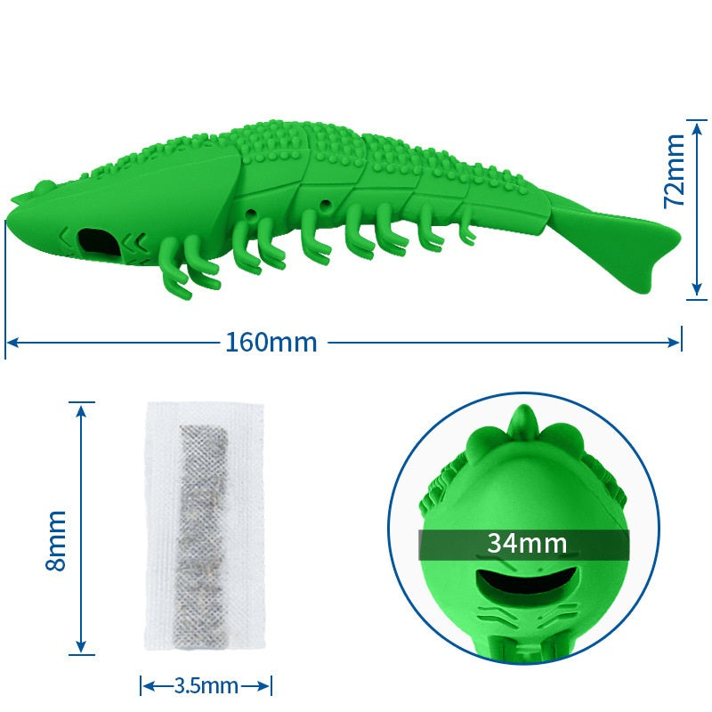 KFX-6789565 Silicone Cat Toothbrush Toy with Natural Rubber for Teeth Cleaning and Biting Fun