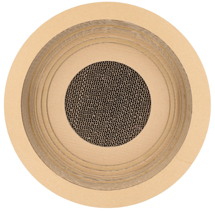 KFX-6789949 Cat Scratch Board - Paper Material, 40cm Diameter, 11cm Height, Ideal for Claw Grinding Toys