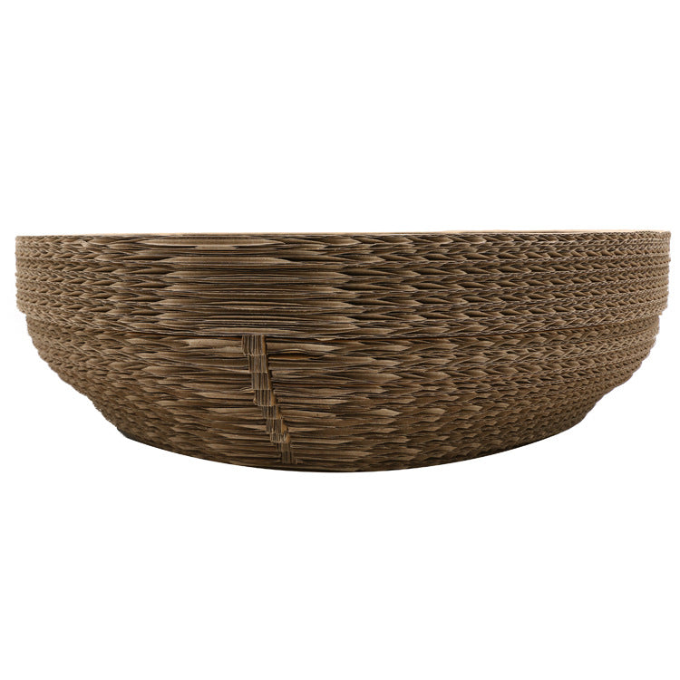 KFX-6789949 Cat Scratch Board - Paper Material, 40cm Diameter, 11cm Height, Ideal for Claw Grinding Toys