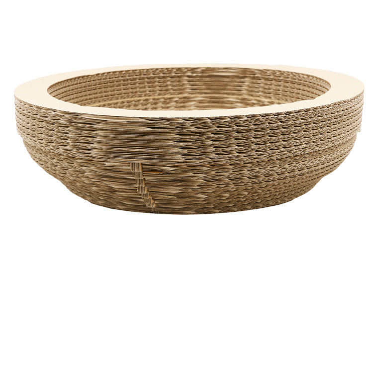 KFX-6789949 Cat Scratch Board - Paper Material, 40cm Diameter, 11cm Height, Ideal for Claw Grinding Toys