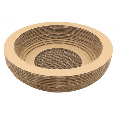 KFX-6789949 Cat Scratch Board - Paper Material, 40cm Diameter, 11cm Height, Ideal for Claw Grinding Toys